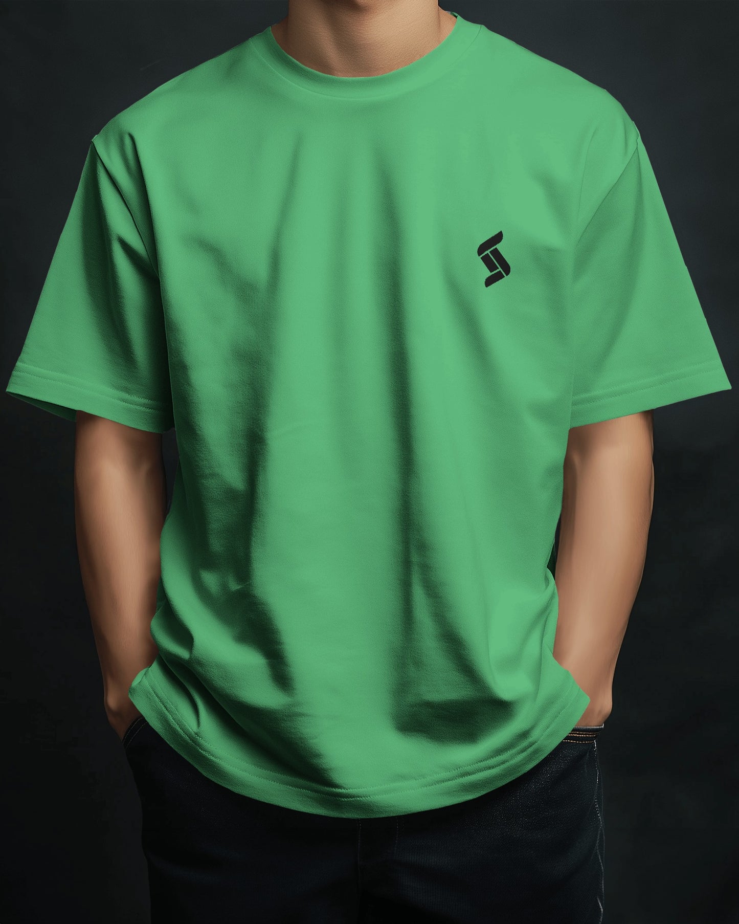 Solid Oversize Fit Tshirt - Green/Coffee – Unisex