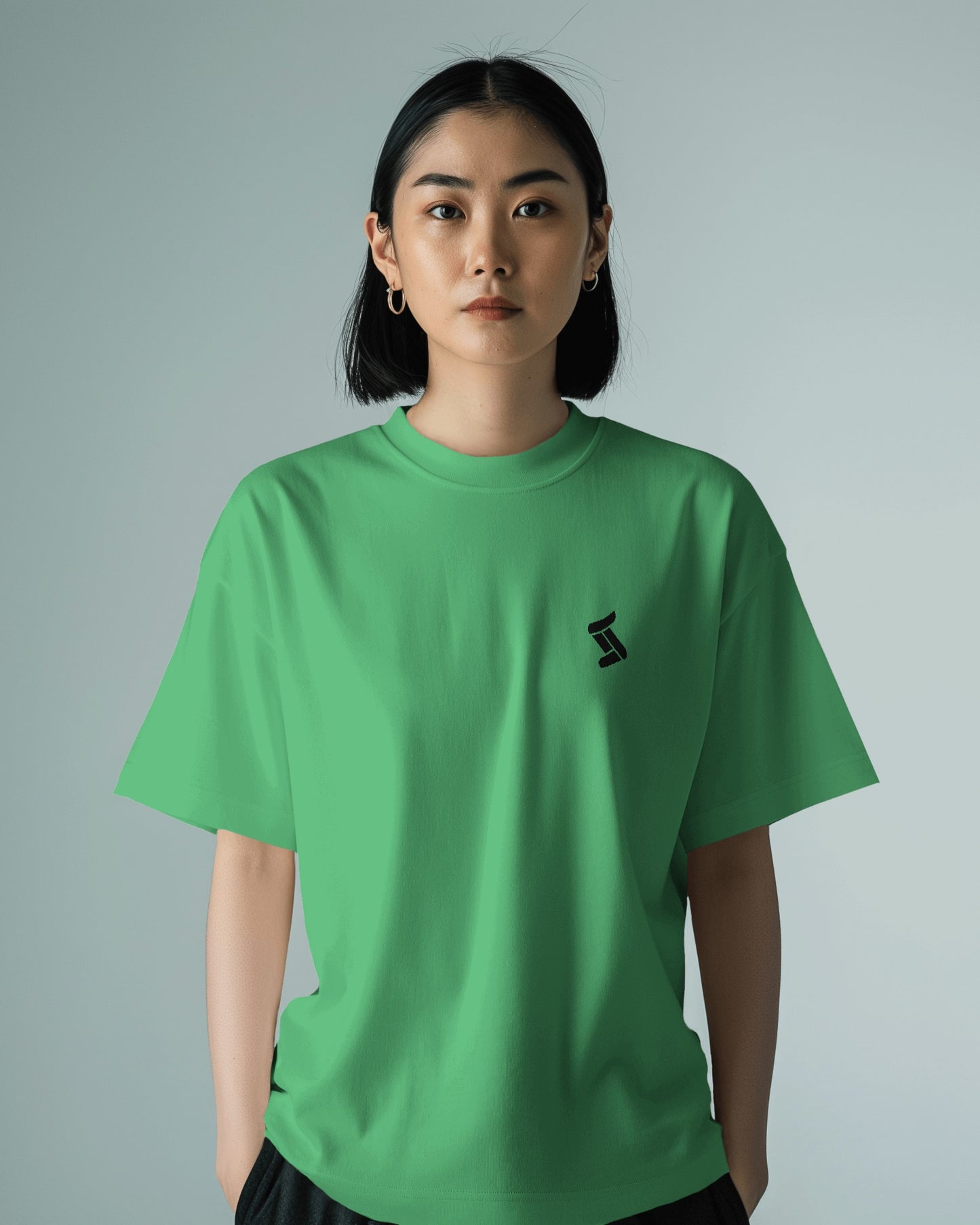 Solid Oversize Fit Tshirt - Green/Coffee – Unisex