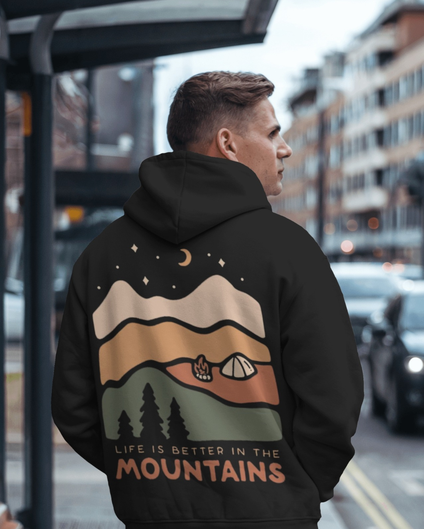 Mountain Oversize Fit Hoodie - Unisex