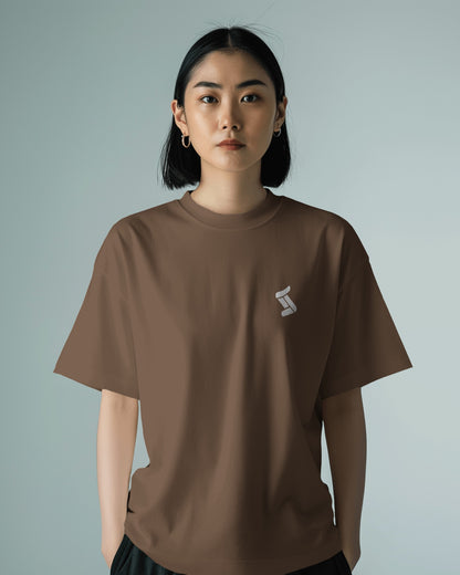 Solid Oversize Fit Tshirt - Green/Coffee – Unisex