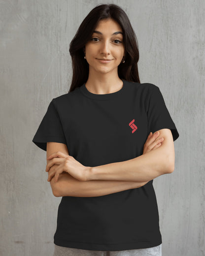 Solid Regular Fit Tshirt - Black/Beige - Unisex